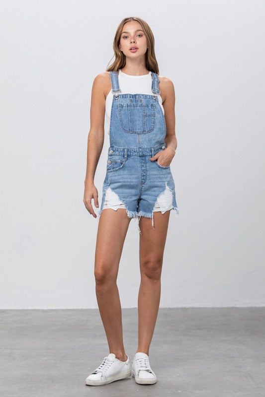 Everyday Denim Overall Shorts (Light)