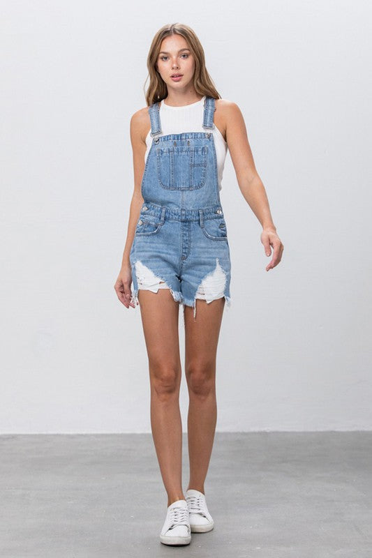 Everyday Denim Overall Shorts (Light)