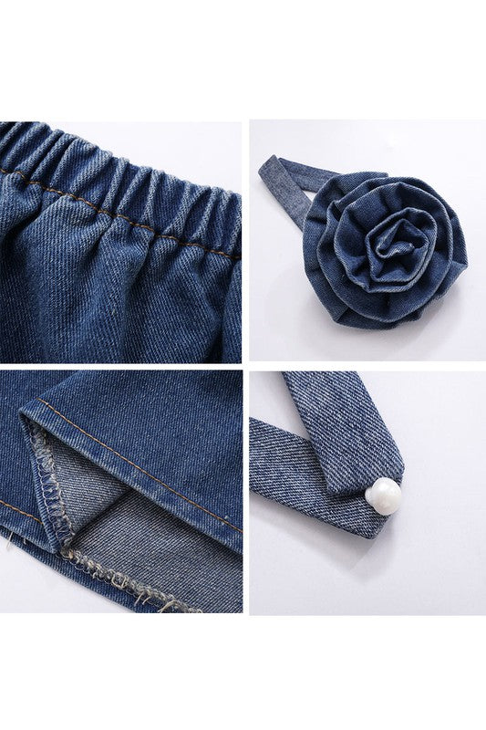 First Impression Rose Denim Tube Top