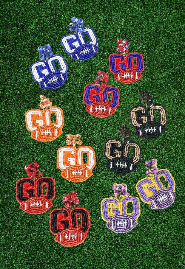 GO Team GO Game Day Football Earrings