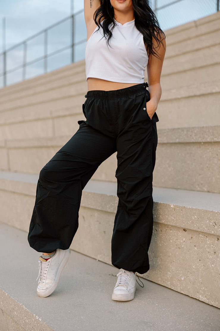 Your Everyday Oversized Parachute Pants (Black)