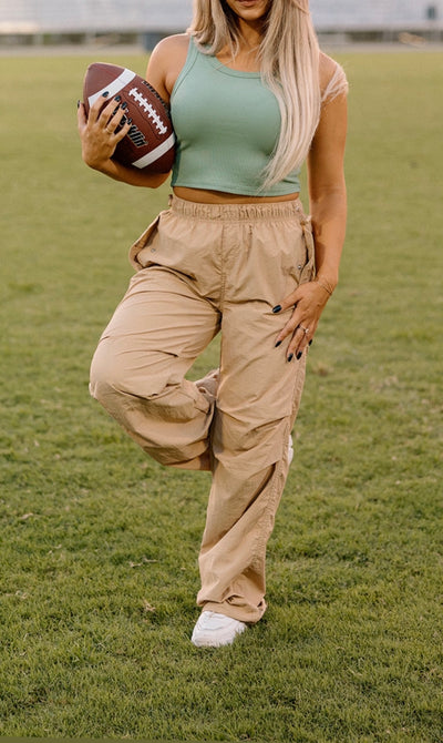 Your Everyday Oversized Parachute Pants (Khaki)