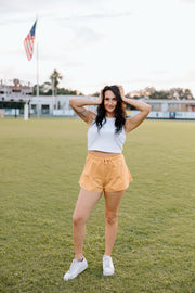 Game Day Flare Ruffle Shorts (Burnt Orange)