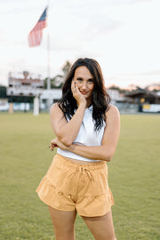 Game Day Flare Ruffle Shorts (Burnt Orange)