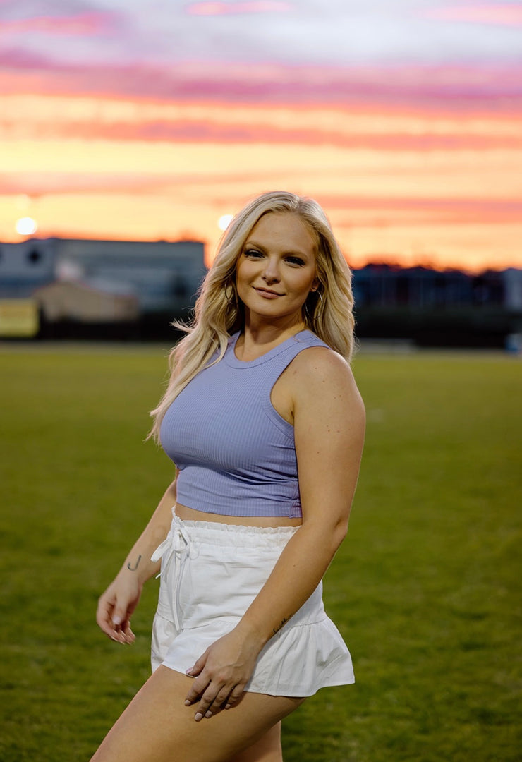 Sweet Summertime Crop Tank Top (Lavender)