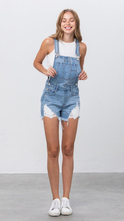 Everyday Denim Overall Shorts (Light)