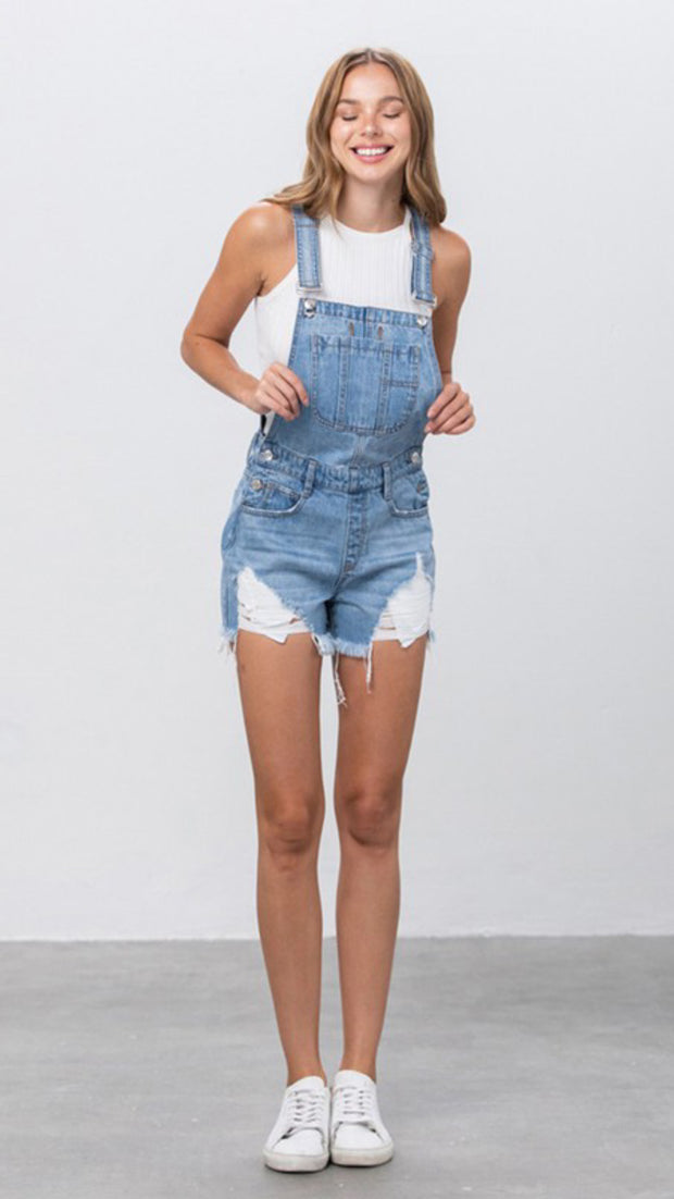 Everyday Denim Overall Shorts (Light)