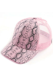 Snakeskin Pattern Ponytail Hat