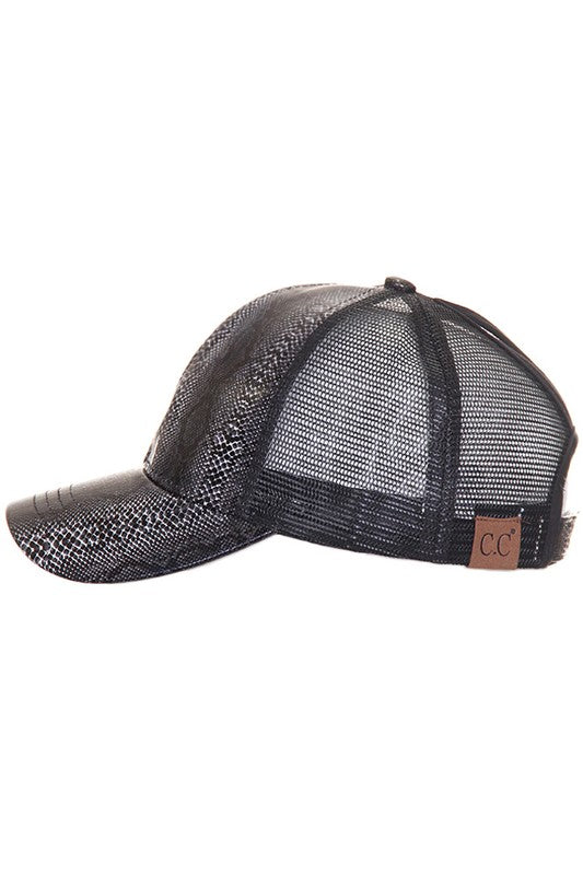 Snakeskin Pattern Ponytail Hat