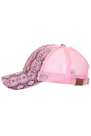 Snakeskin Pattern Ponytail Hat