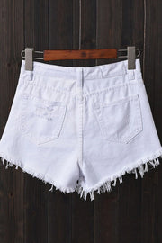 Every Day Distressed Denim Shorts (White Denim)