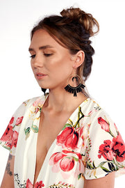 Southern Charm Black Suede Tassel Earrings