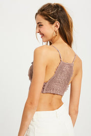 Last but not Least Laced Floral Bralette (Mauve)