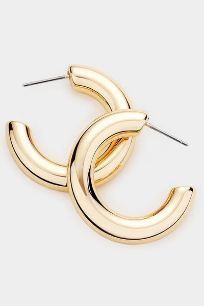 Gold & Bold Half Hoop Earrings