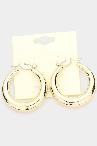 Heart of Gold Metal Hoop Earrings