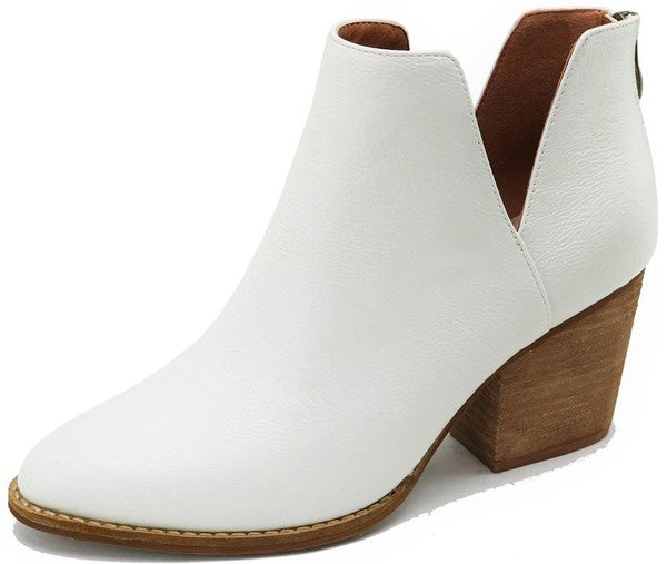 Making my way Downtown Cut Out Booties (White)