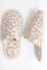 Walking In a Winter Wonderland Leopard Fur Slippers