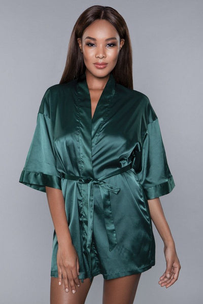 Sleigh All Day Satin Robe (Forest Green)