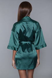 Sleigh All Day Satin Robe (Forest Green)