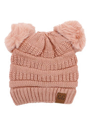 Warm & Cozy Chunky Knitted Double Pom Pom Beanies