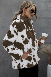 Cowgirl Up Cow Print Fur Coat (Brown)