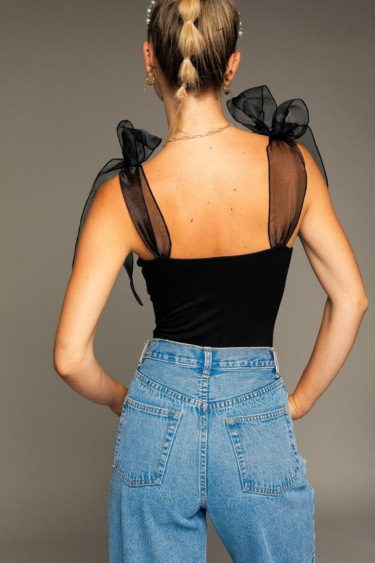 Take A Bow Bodysuit (Black)