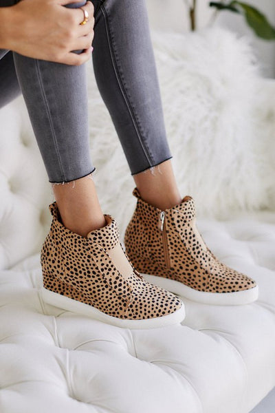 Chelsea Cheetah Print Sneaker Wedges