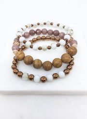 Crystal Stone Bracelet Set