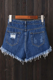 Every Day Distressed Denim Shorts (Dark Denim)