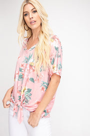 Tropic State of Mind Floral Knot Top