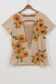 Sunflower Distressed Tee Top