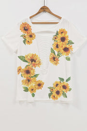 Sunflower Distressed Tee Top