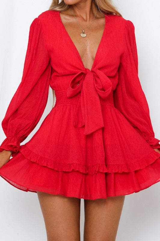 Love Me Like You Mean It Red Ruffle Dress