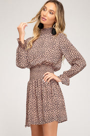 Wild at Heart Cheetah Print Chiffon Dress (Rose)