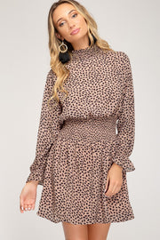 Wild at Heart Cheetah Print Chiffon Dress (Rose)