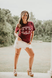 "Love Me Some Football" Graphic Tee (Burgundy)