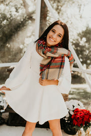 Baby it's Cold Outside Plaid Blanket Scarf