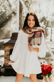 Baby it's Cold Outside Plaid Blanket Scarf