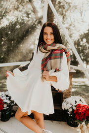 Baby it's Cold Outside Plaid Blanket Scarf