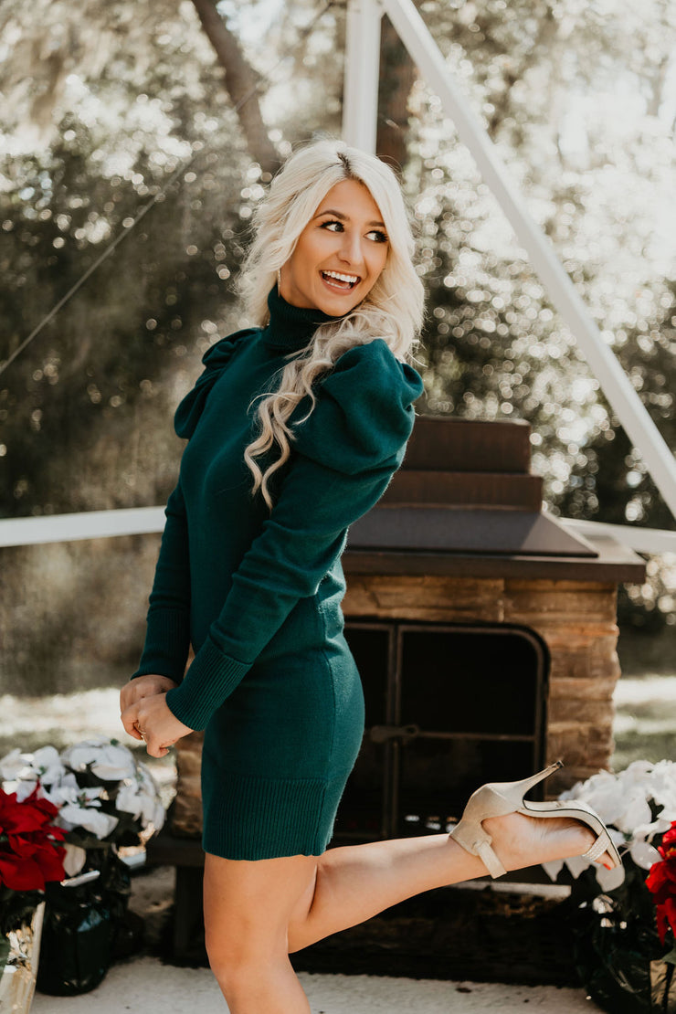 Tis' the Season Turtle Neck Sweater Dress