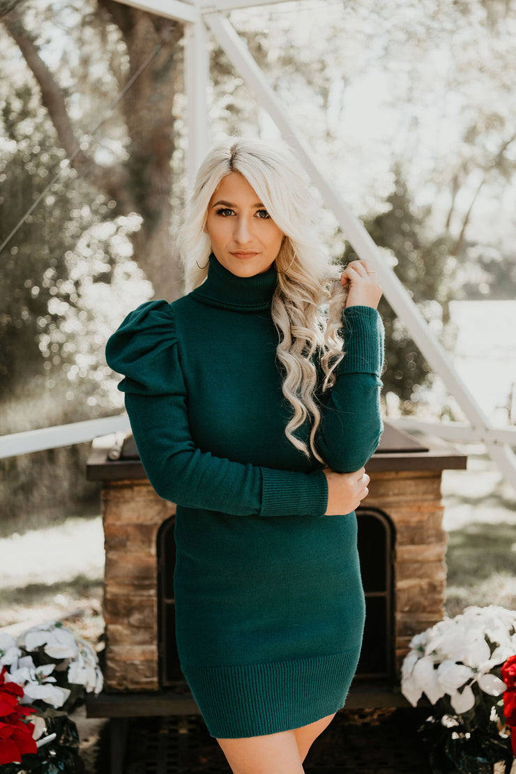 Tis' the Season Turtle Neck Sweater Dress