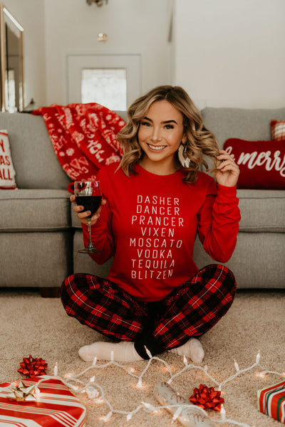 Dasher Dancer Prancer Vixen Moscato Vodka Tequila Blitzen Tee