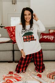 Merry Christmas Plaid Camper Tee