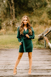 I Really Can't Stay Knitted Sweater Dress (Green)