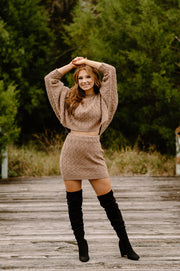 Tis' the Season Knitted Sweater Set (Taupe)