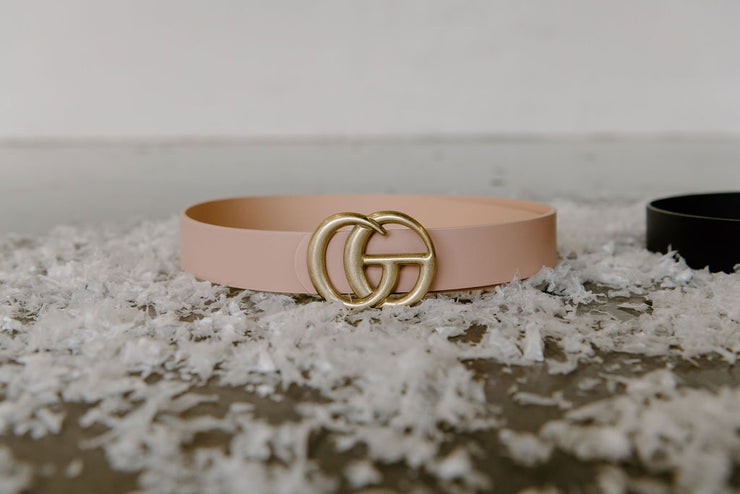 Faux Leather GG Buckle Belt