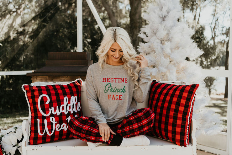 Resting Grinch Face Long Sleeve Tee