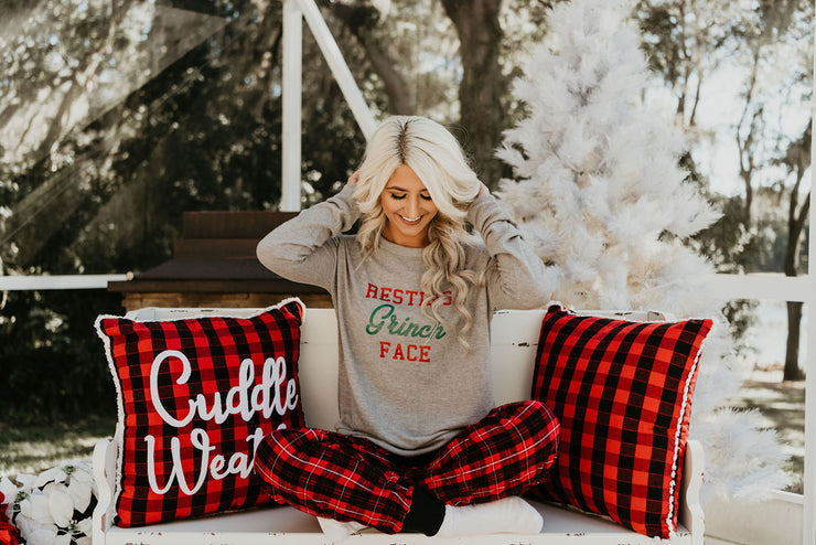 Resting Grinch Face Long Sleeve Tee