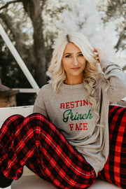 Resting Grinch Face Long Sleeve Tee