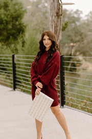 It's The Most Wonderful Sweater Dress (Burgundy)